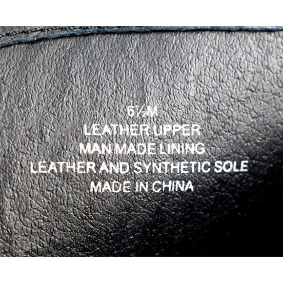 Trouve BLACK GENUINE LEATHER LOW HEEL PULL ON STRAP BUCKLE ROUND TOE BOOTS 6.5B - Picture 9 of 11